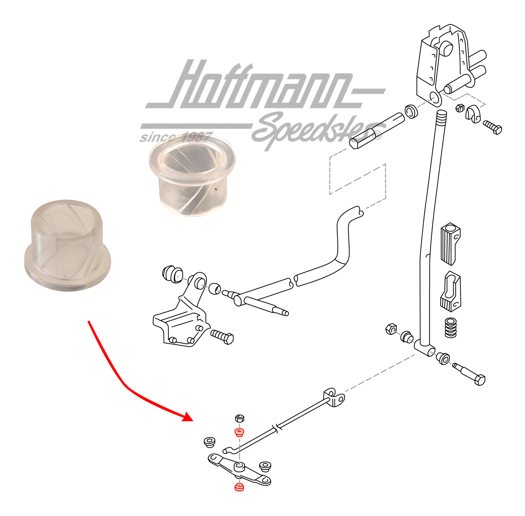 Bushing, reversing lever
, Bus T4, 96-03 | 701 711 164 A | 407-2010-15
