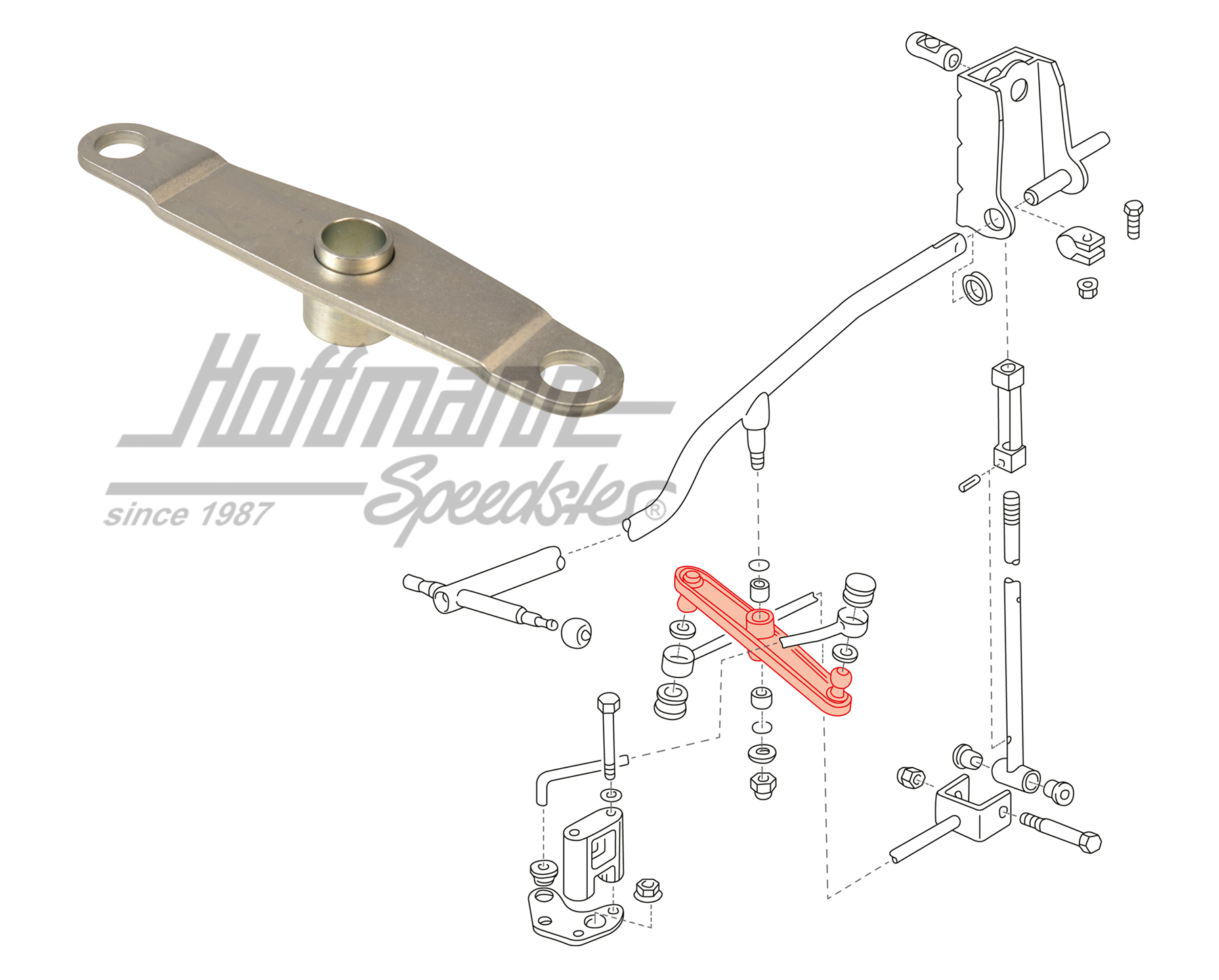 Reversing lever, gear shift, lower, 1.96-6.03 | 7D0 711 202 | 407-2007-12