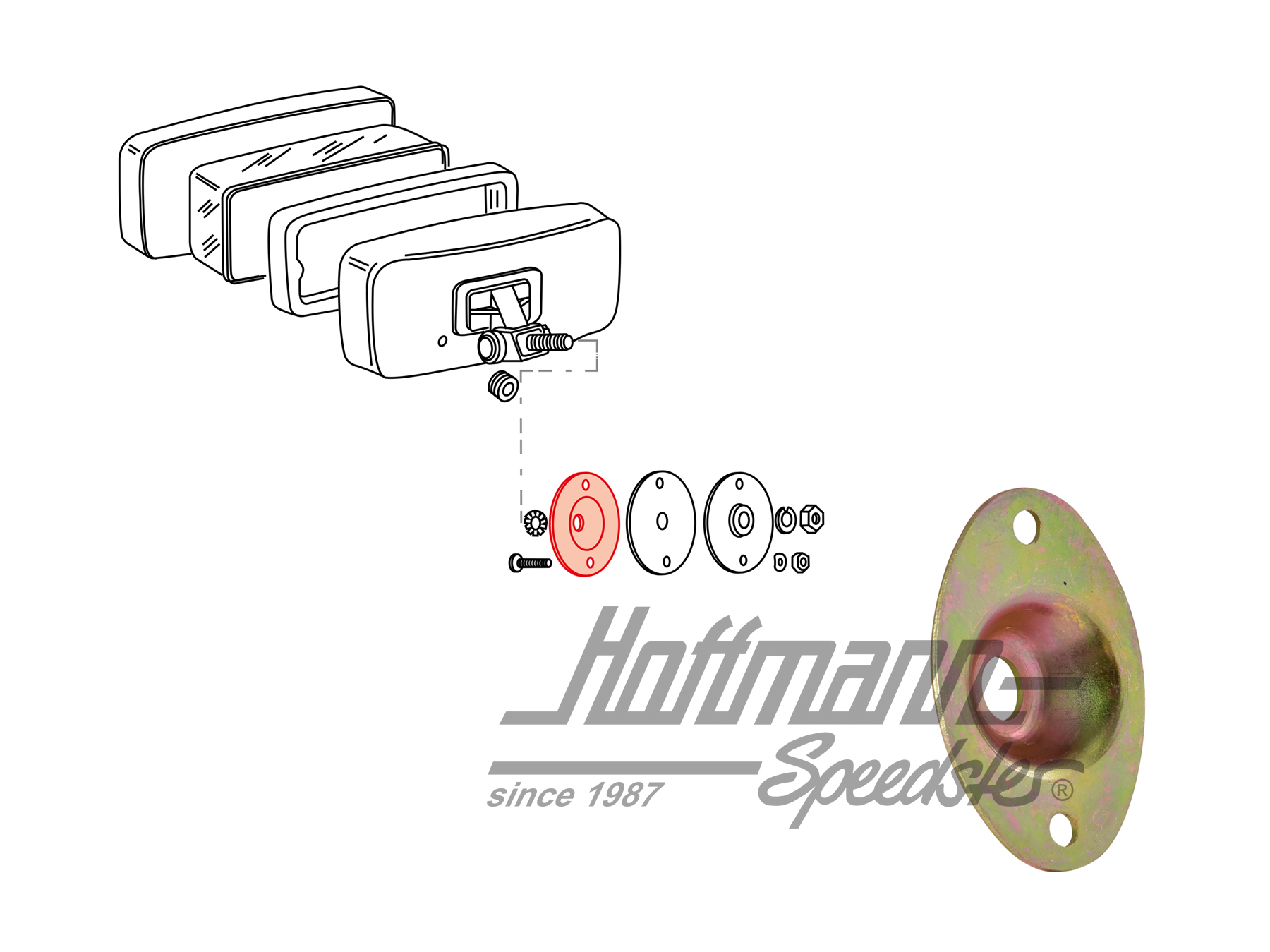 Clamping plate, interior, fog light | 911 631 150 01 | 580-1993-04