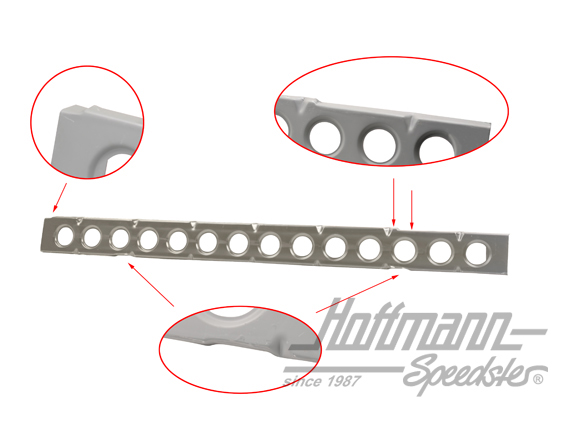 Reinforcing plate, Karmann Ghia Convertible, right | 141 801 132 | 068-0077-02