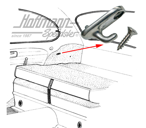 Hook, rear bench, with screw | 111 885 561 | 055-5004