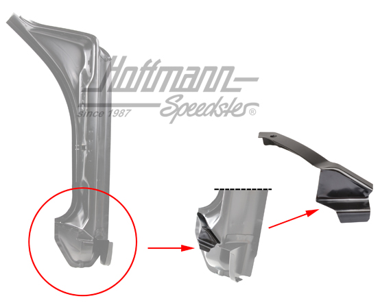 Corner panel, door pillar, lower, rear, right | DAN 911 501 040 00 | 590-0060-62