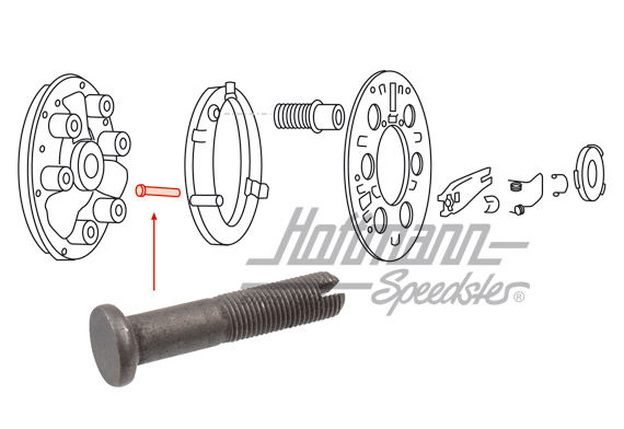 Bolt, clutch pressure plate, 3 arms | 111 141 133 B | 020-4525-56