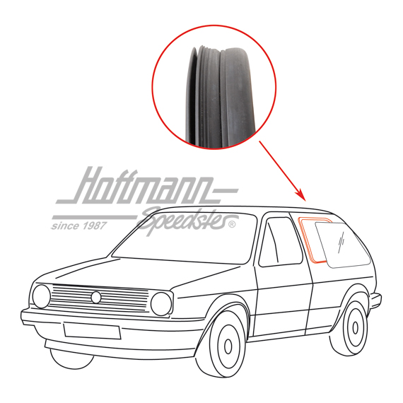 Side window seal, Golf 2, without groove, left | 191 845 321 | 208-7211