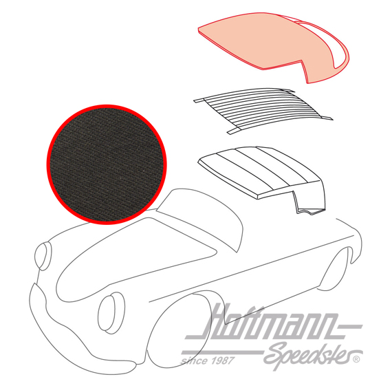 Convertible top, .58-.65, Sonnenland, black                                                         