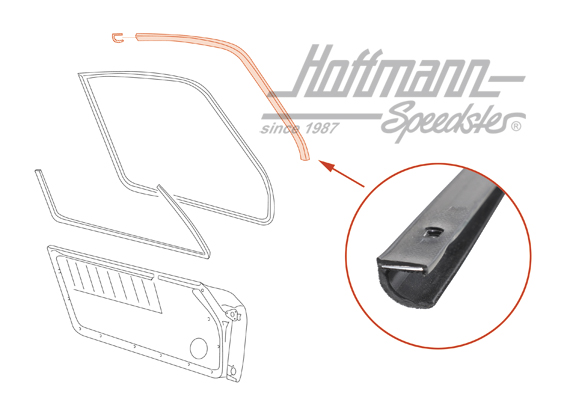 Door seal, A-pillar, 911/964 Coupé, 84-93, left                                                     