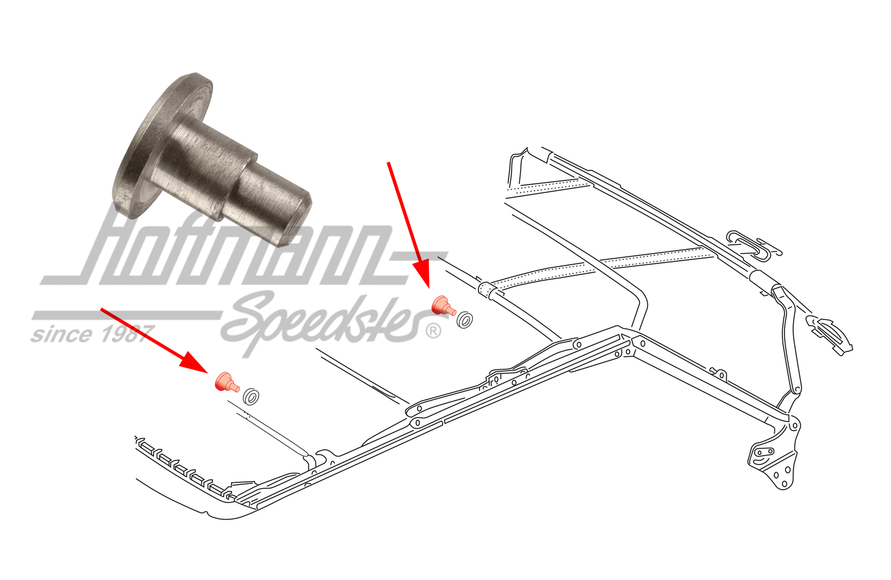 Bolt, convertible linkage, Beetle/Golf 1 Convertible                                                
