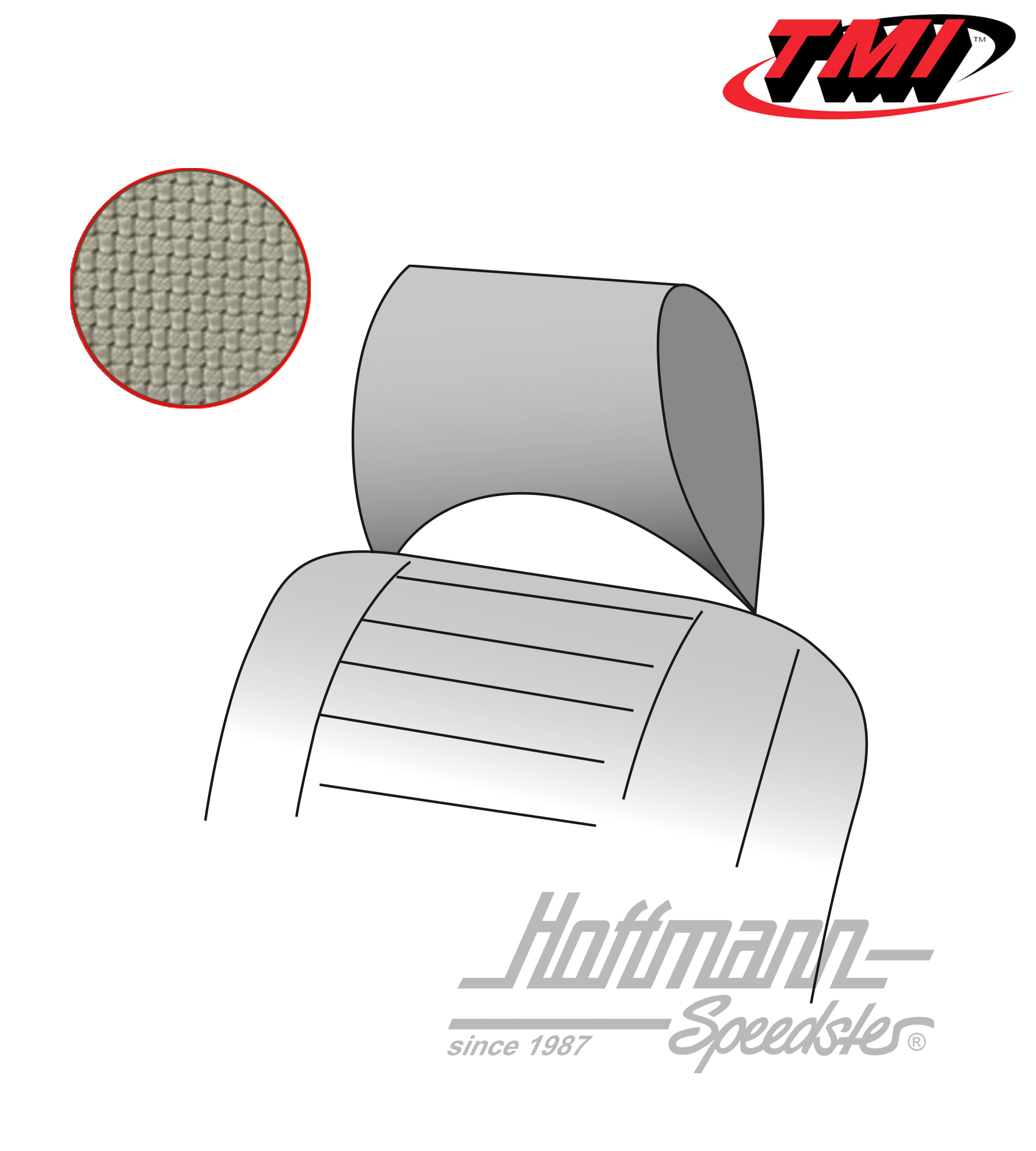 Headrest covers, Bus T2, 73-76, grey | 43-2130-06 | 098-0641-35