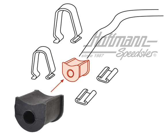 Sway bar rubber, outside, small, Type 181                                                           