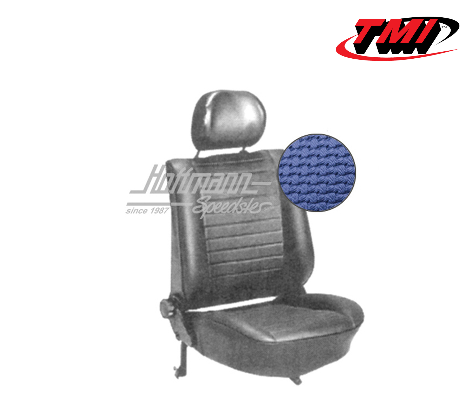 Seat upholstery, Conv., 8.76-, Basketweave, blue | 43-1328-08 | 055-6420