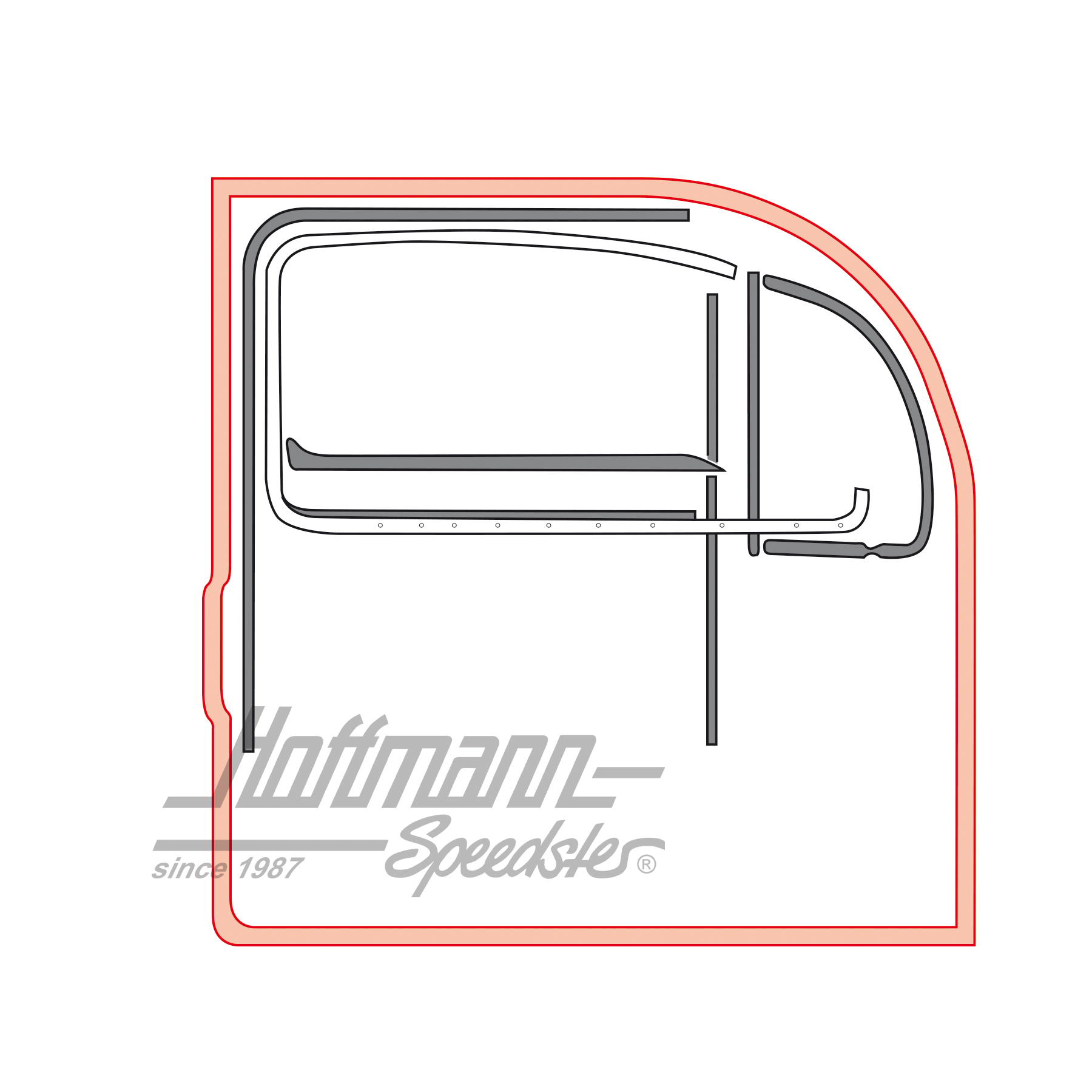 Door seal, Beetle Sedan, 8.55-7.66, right | 111 831 722 A | 020-5082
