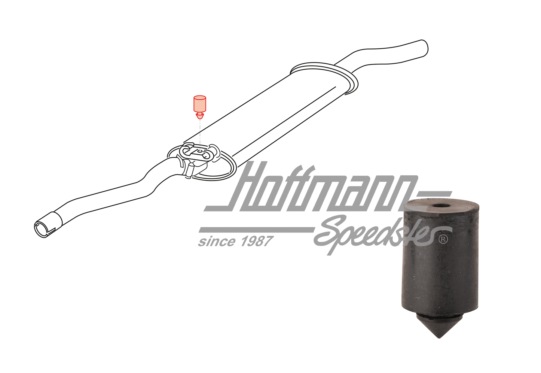 Bump rubber, muffler, Golf | 431 253 149 A | 202-0250