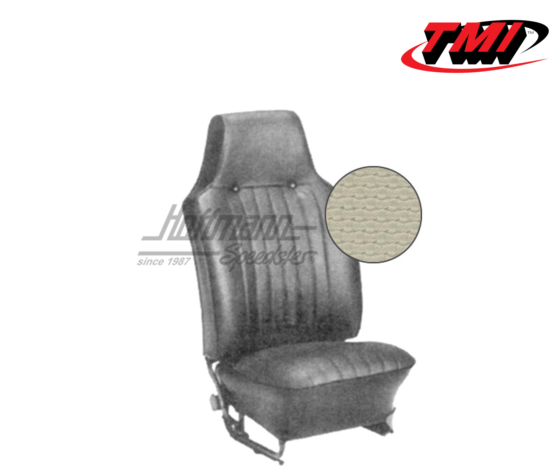 Seat upholstery, Conv., 8.67-7.69, Basketweave, off-white | 43-1324-05 | 055-6750