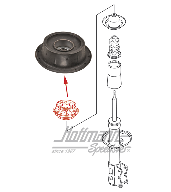 Strut mount, upper, Golf 2 / Golf 3 | 191 412 329 | 204-4000