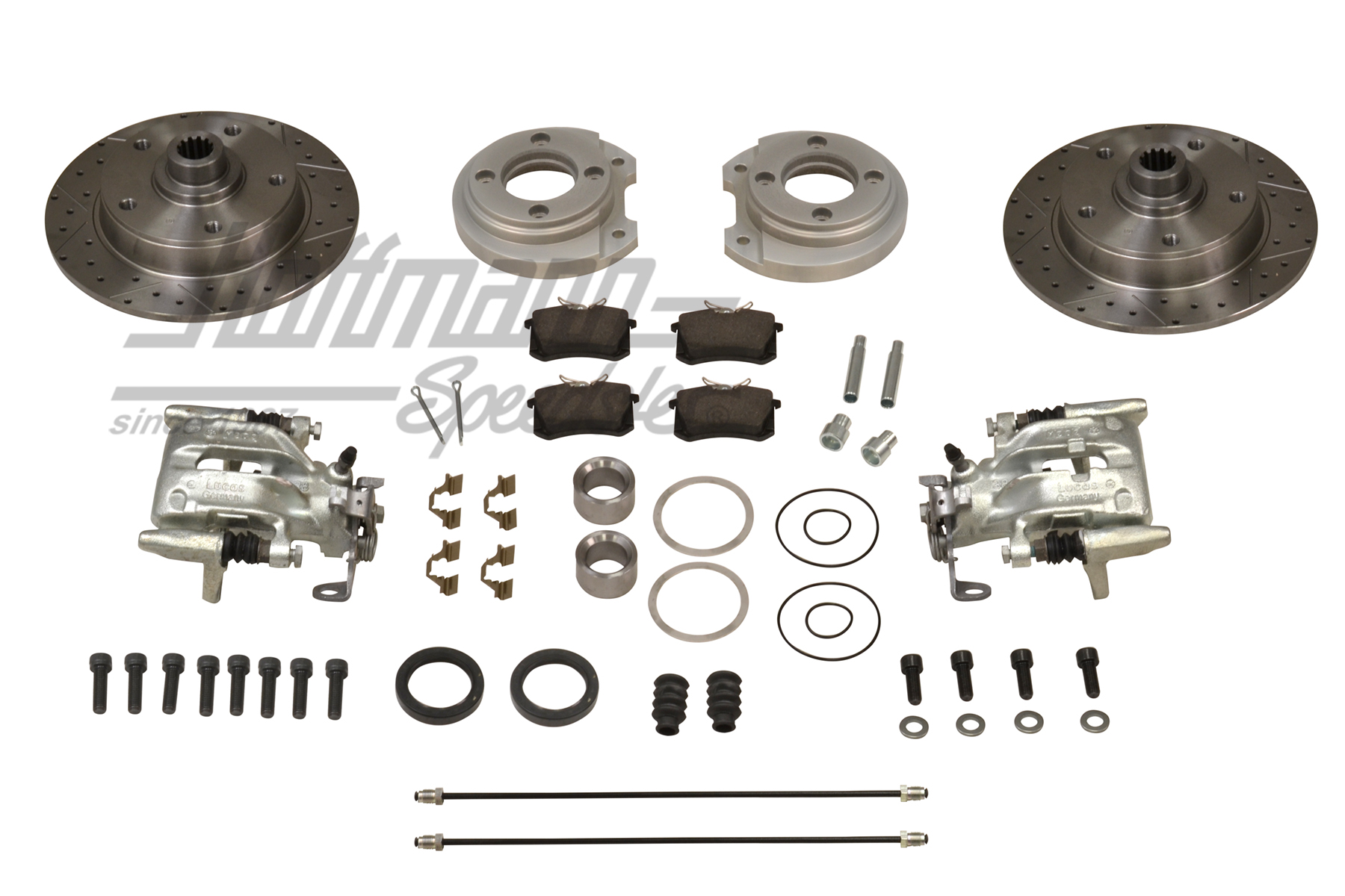 Rear axle disc brake kit, perforated/louvered, 5-holes/130mm, swing axle | BA KER 11 HP | 020-3919-03