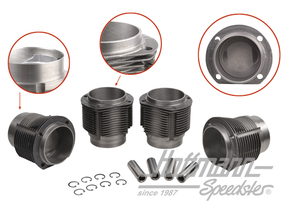 Piston + cylinder set, 1.6, Porsche 356 A/B, 86mm | 008 11 86PA | 505-0640