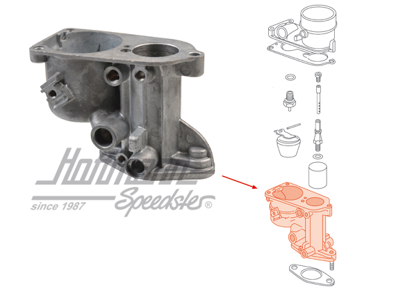Carburetor base, 26VFIS (bare) | 111 129 301 A | 020-1316-06