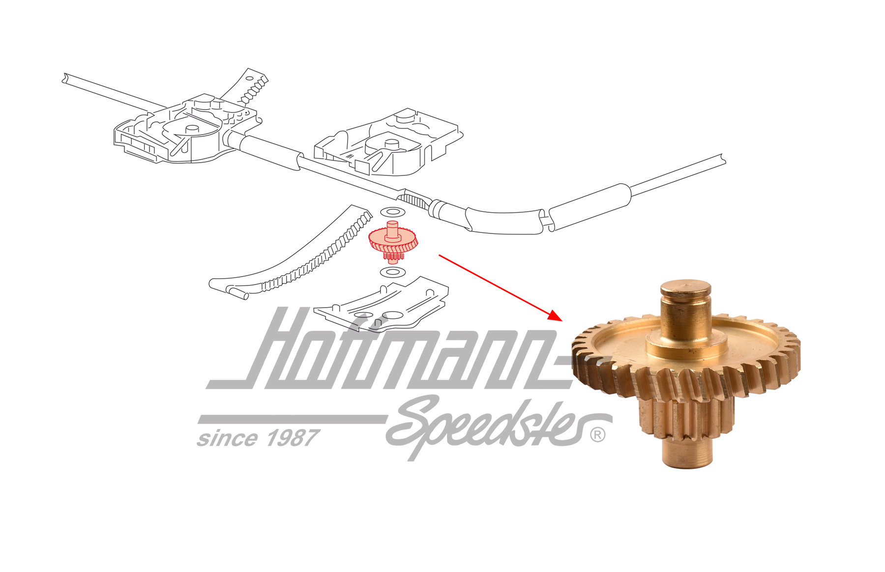 Gear-wheel, sunroof motor, 924/944                                                                  