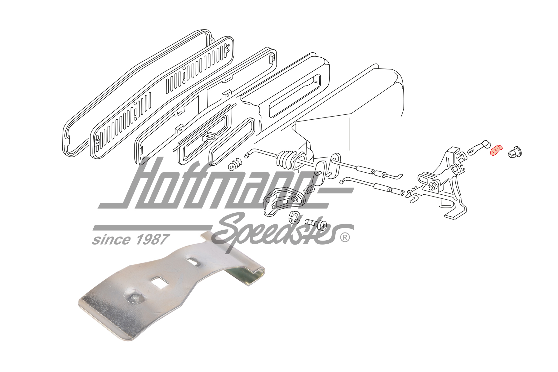 Retaining plate, heater lever, Bus T2, 8.71-7.72 | 211 259 373 A | 090-1296-33