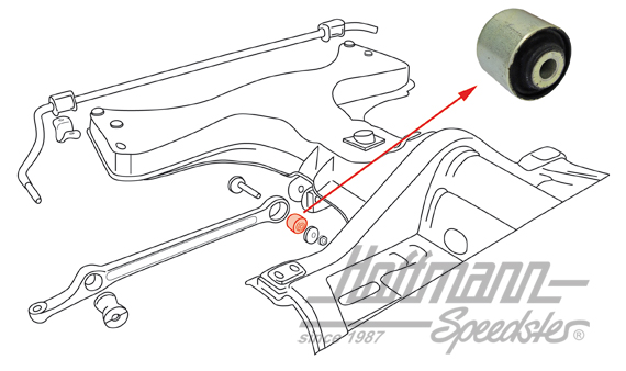 Bearing, transverse control arm, 02/03, 8.70-, standard | 133 407 183 | 020-4400