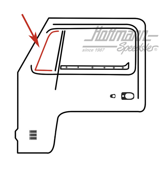 Vent-window seal, Bus T2, 8.67-, left | 241 837 625 | 090-6161