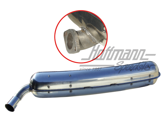 Exhaust, stainless steel, 1x60mm, 73-75                                                             