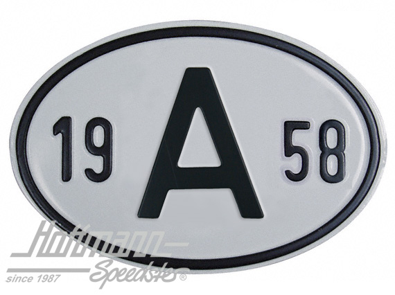 Nationality plate "A", alu, with year 1958 |  | 020-2398-58