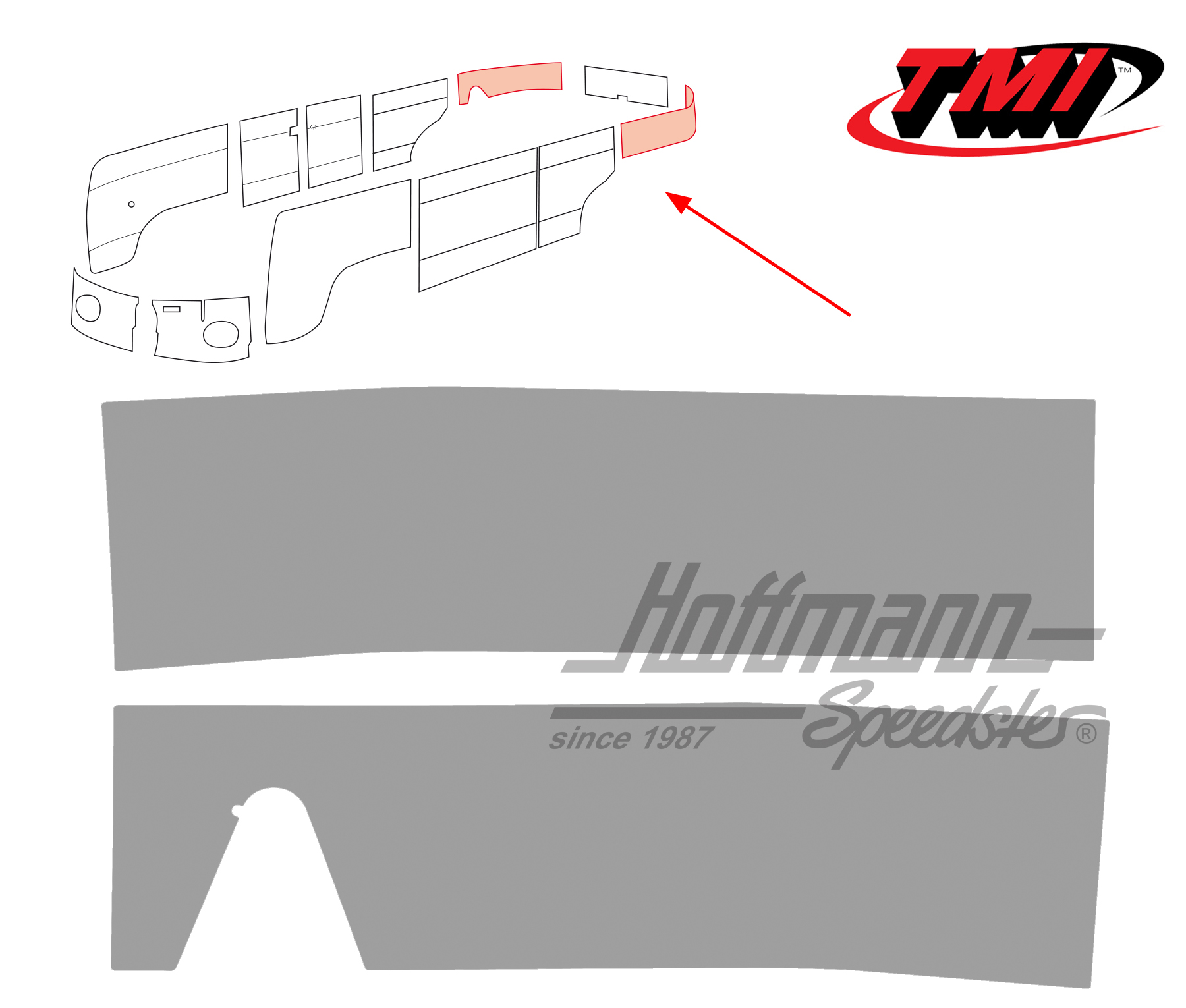 Side panels, rear, 62-67, grey | 10-2142-16 | 098-0584-03