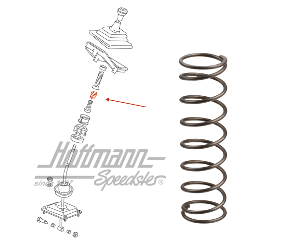 Pressure spring, shift lever, small, below | 823 711 199 | 315-1608