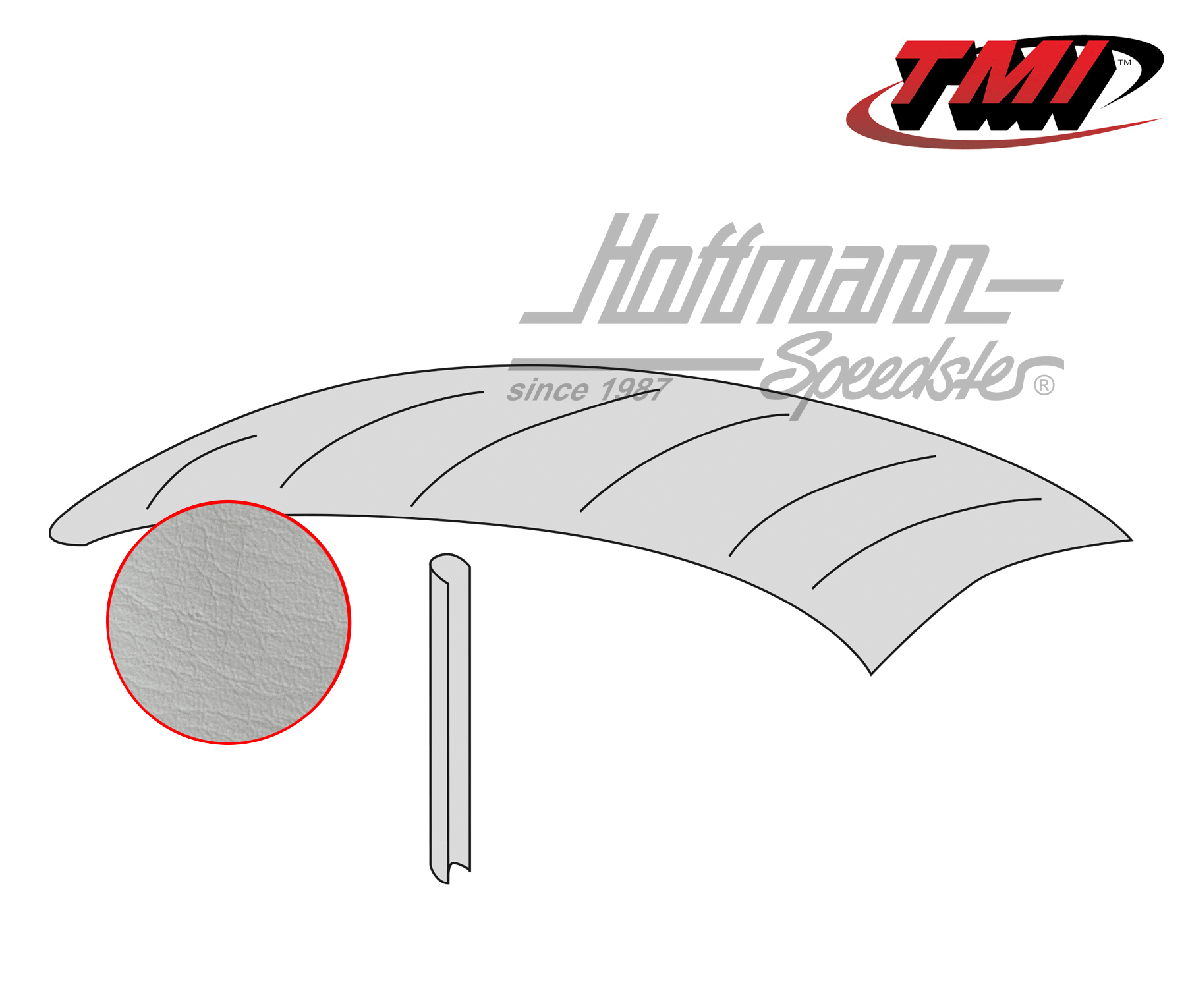 Headliner, original style, smooth, off-white, 8.46-7.52 | 20-1114-48 | 055-7190-40