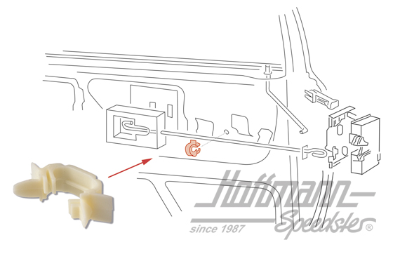 Clip, pull rod, door opener, Golf 2                                                                 