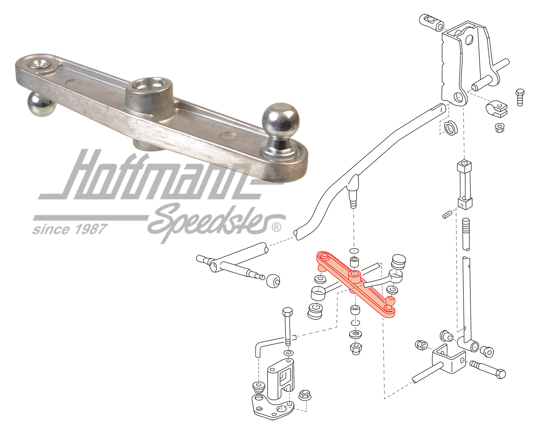Reversing lever, gear shift, lower, 9.90-7.97 | 701 711 202 | 407-2007-10