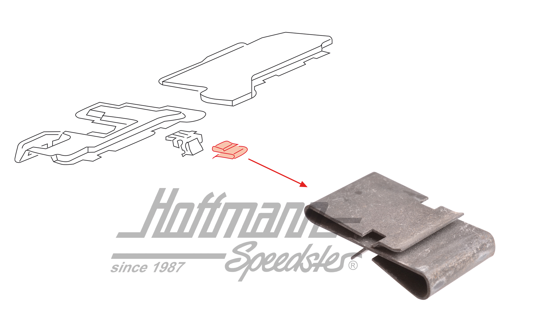 Clip, dashboard, lower | 171 863 090 A | 180-1530-20