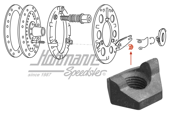 Nut, clutch pressure plate, 3arms | 111 141 137 | 020-4525-70