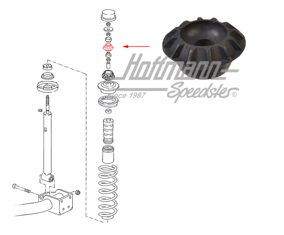 Bearing ring, shock absorber, rear, upper | 191 512 335 | 204-9624
