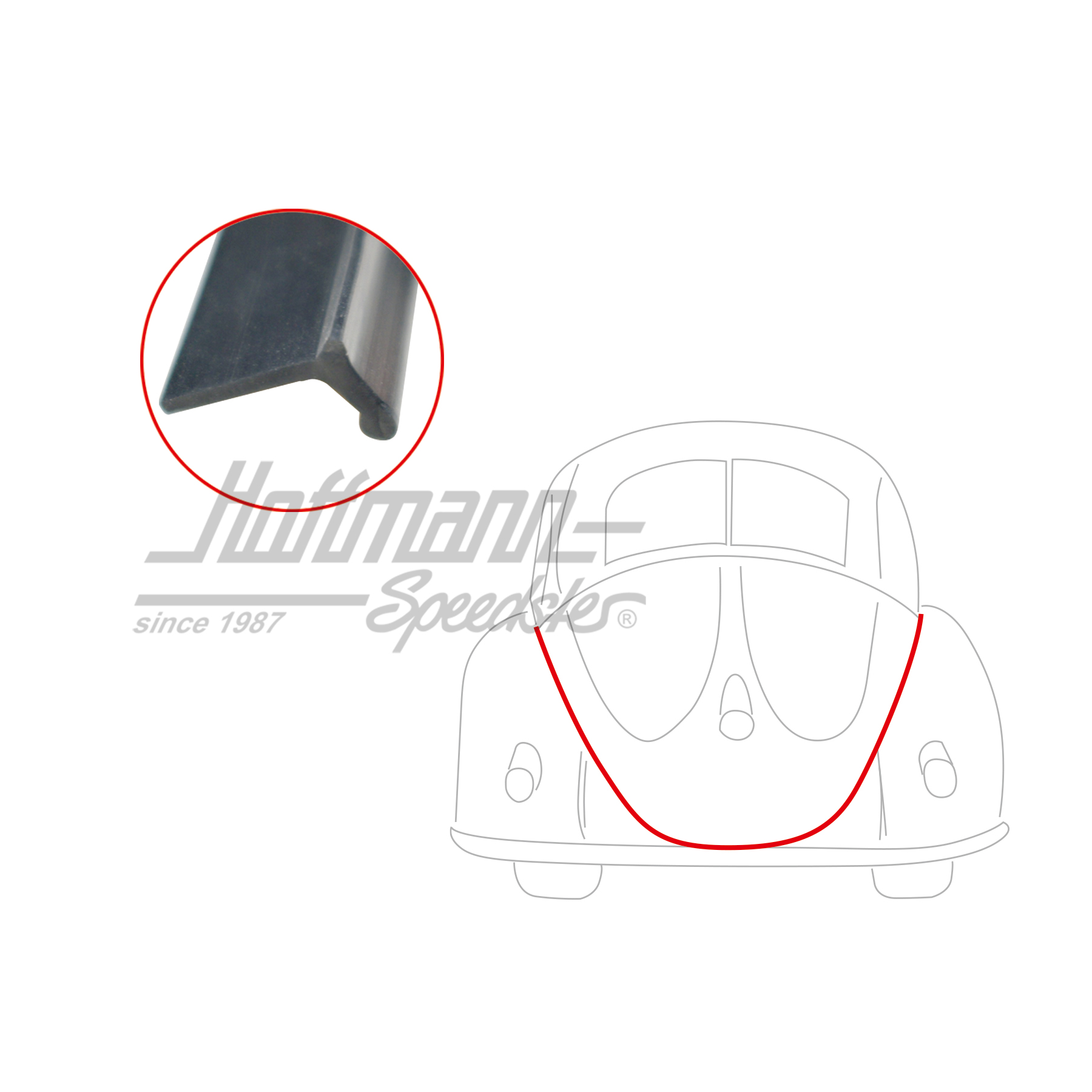Engine-hood seal, 12.47-7.66, Germany | 111 827 705 A | 020-5103-06