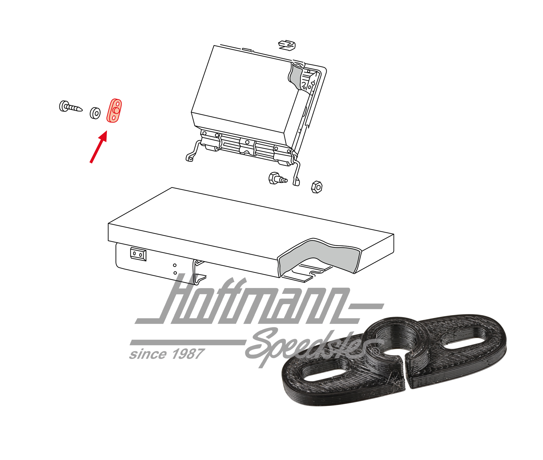 Bearing plate, rear bench, Type 181 | 181 885 679 | 080-5020-24
