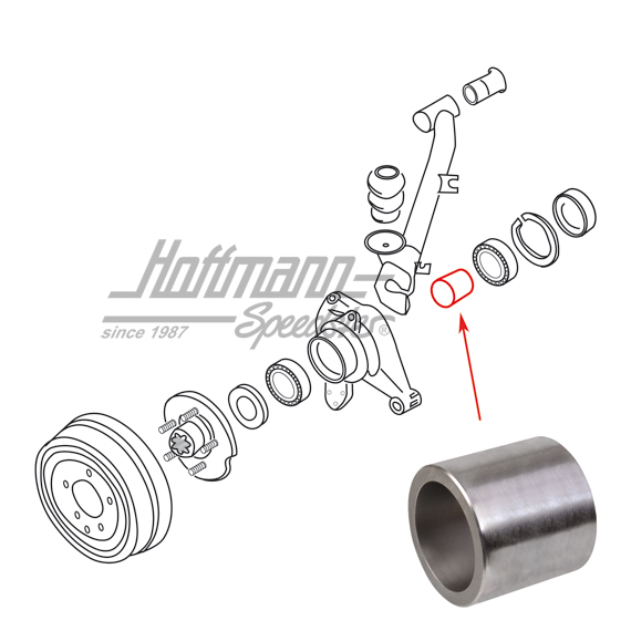 Spacer ring, wheel bearing, rear, 70-92 | 211 501 281 E | 090-3058-18