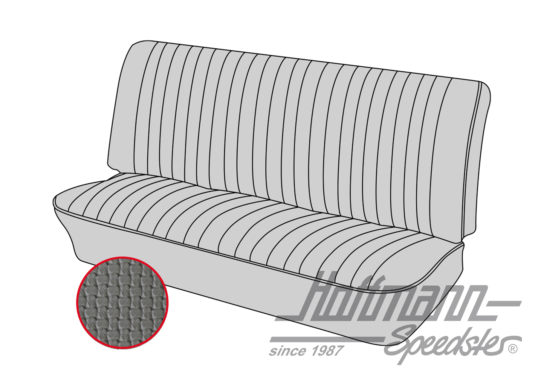 Seat bench cover, Type 3, 8.72-7.73

, grey | 43-3214-06 | 069-9629-06