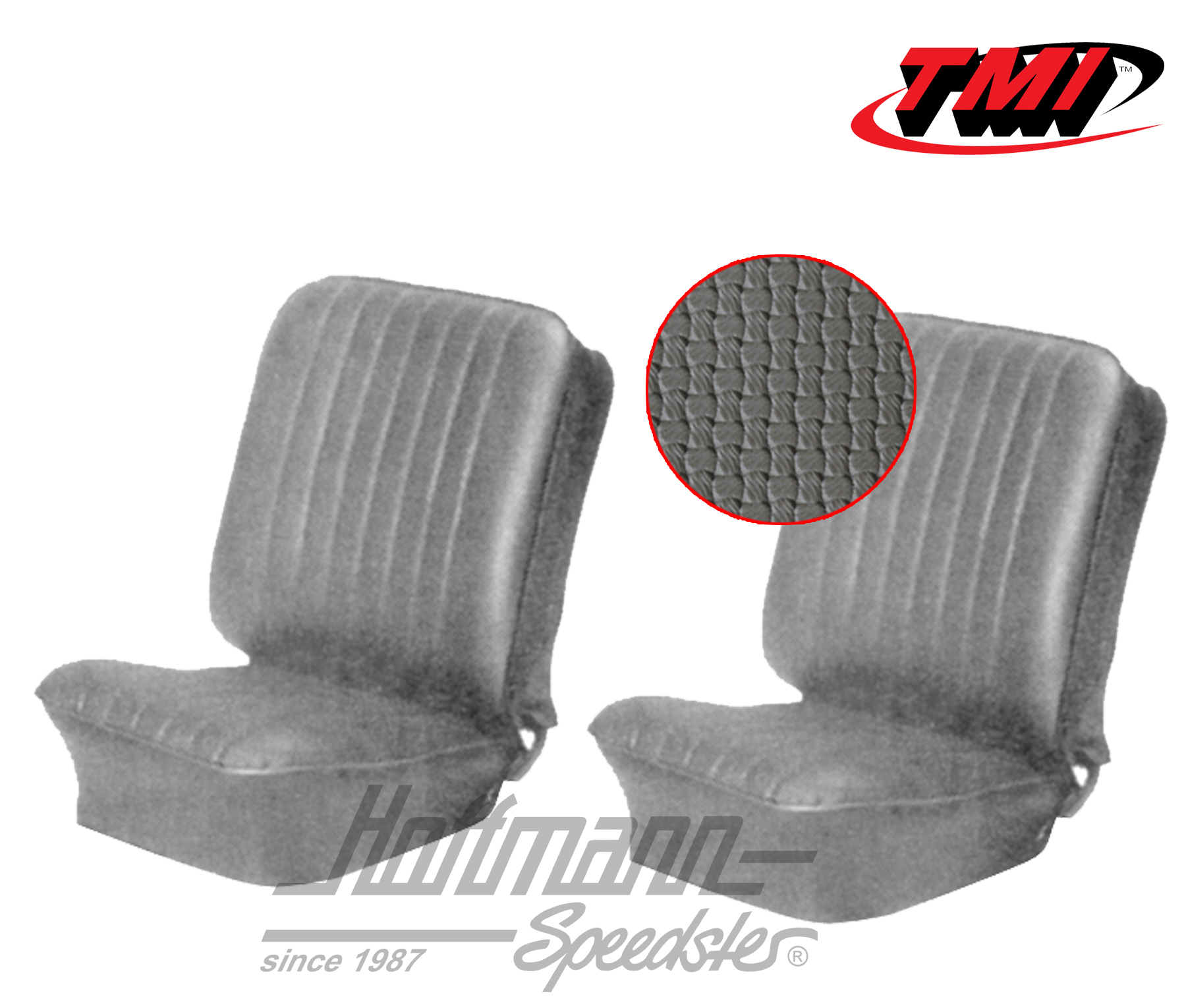 Seat upholstery, Karmann Ghia, front, 55-60, grey | 43-1501-06 | 066-0065-35