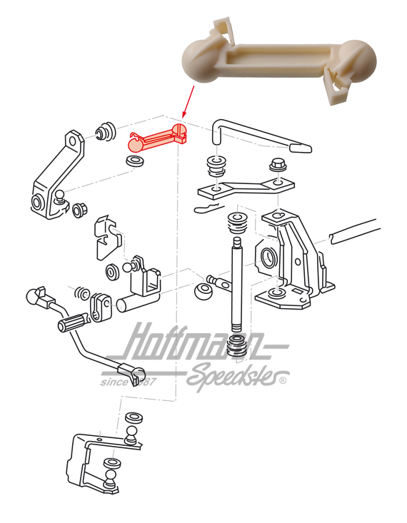 Shift rod, short/front, 4-speed | 191 711 595 | 207-2116