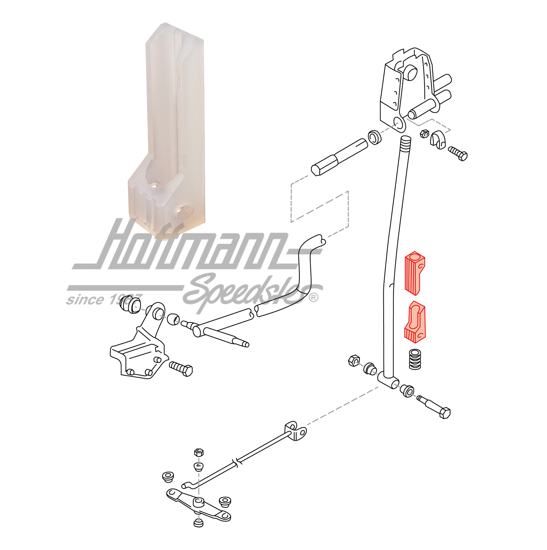 Guide, shift lever, Bus T4 | 7D0 711 124 A | 407-2010-10