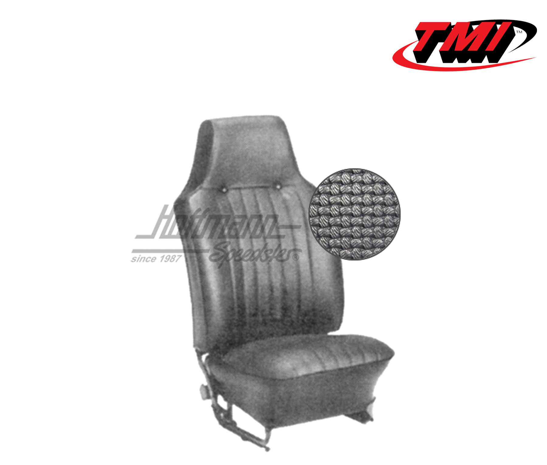 Seat upholstery, Conv., 8.67-7.69, Basketweave, black | 43-1324-01 | 055-6740