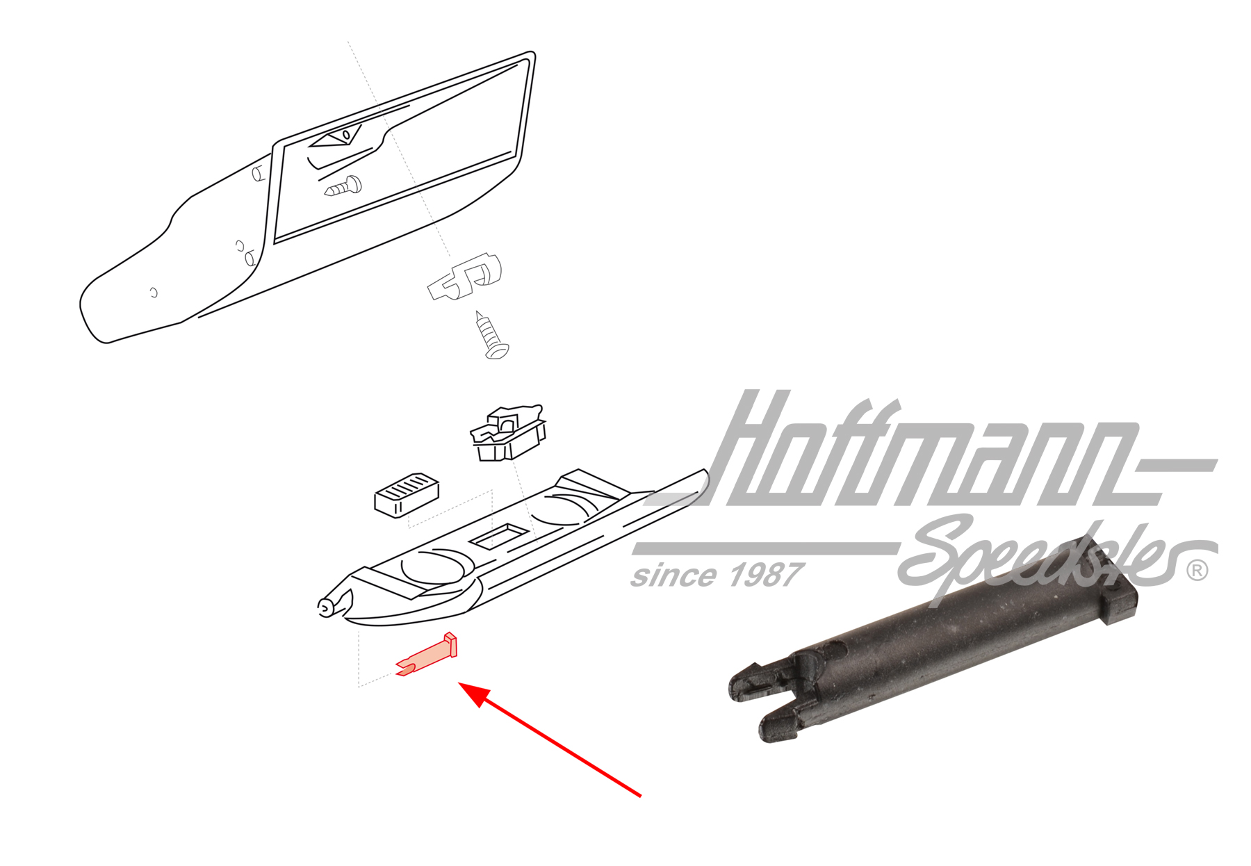 Hinge dowel pin, glove-box lid
 | 701 857 169  01C | 408-5610-30