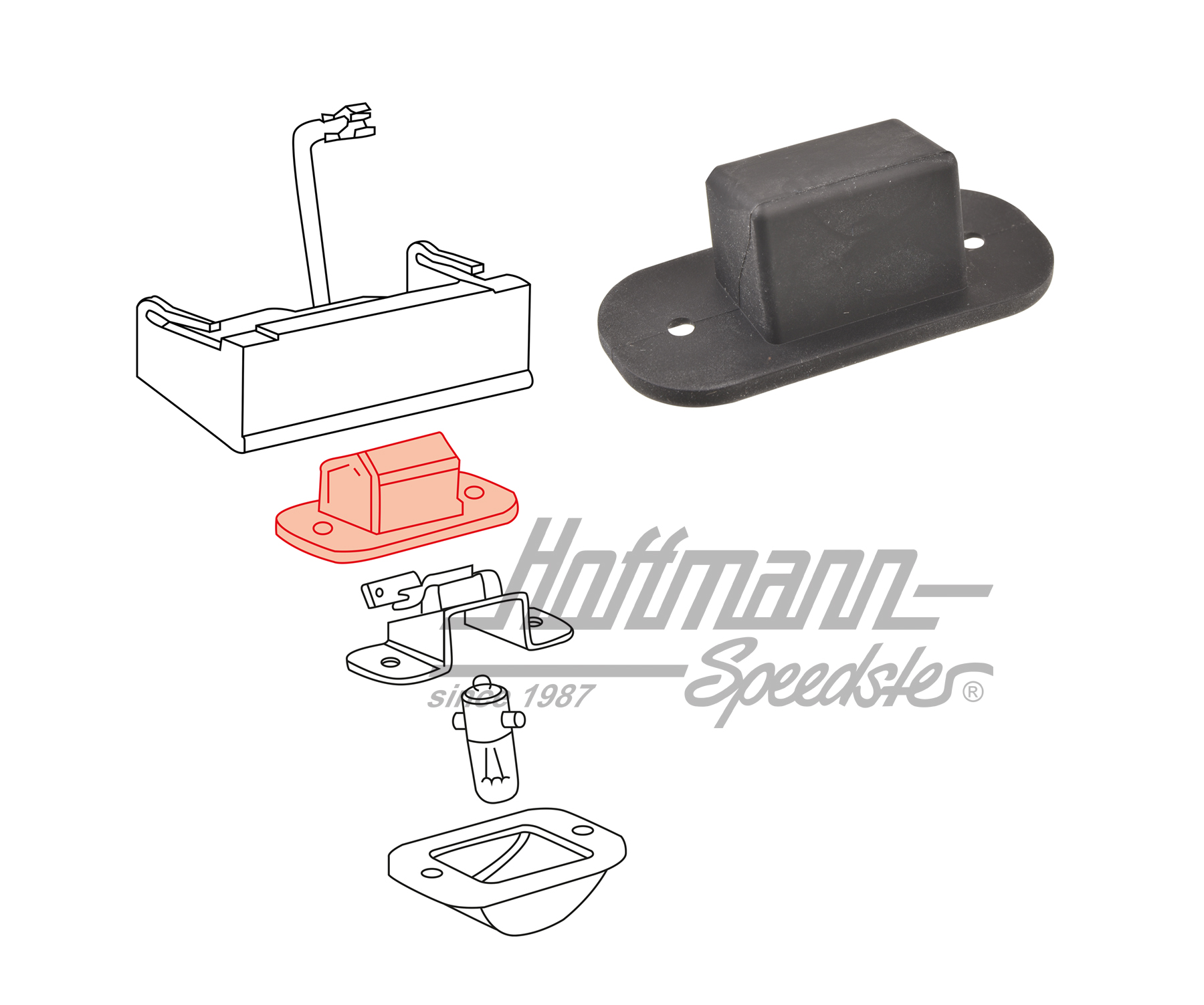 Seal, license plate light, Bus T3 | 251 943 191 | 340-5100-14