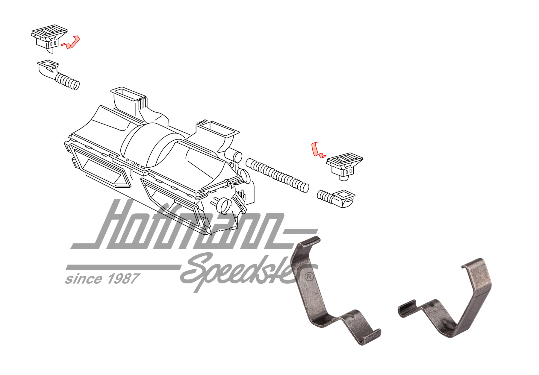 Clamps, air jet, dashboard
, L/R | 255 819 396 | 360-0270-30