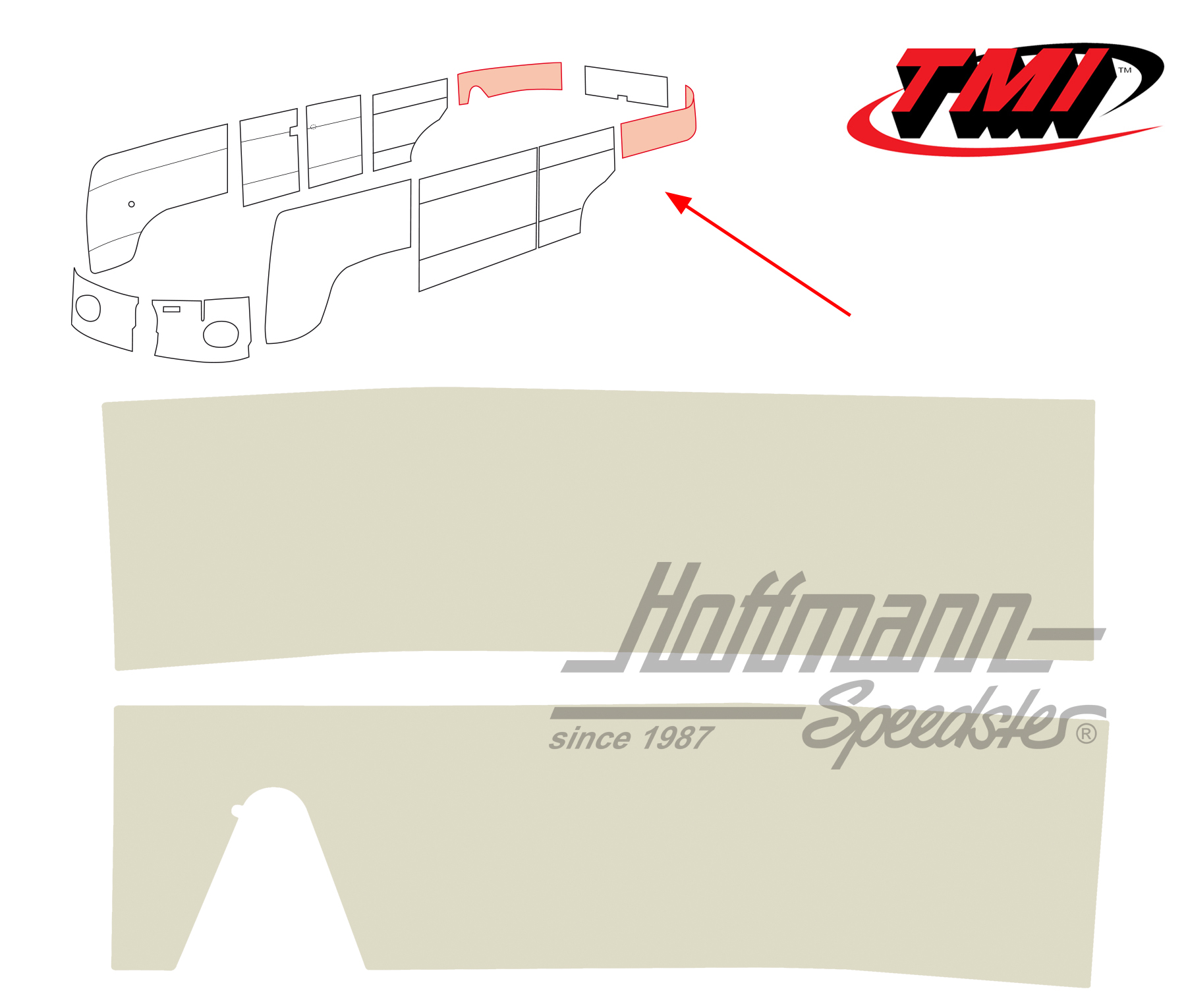 Side panels, rear, 62-67, off-white | 10-2142-15 | 098-0584-04