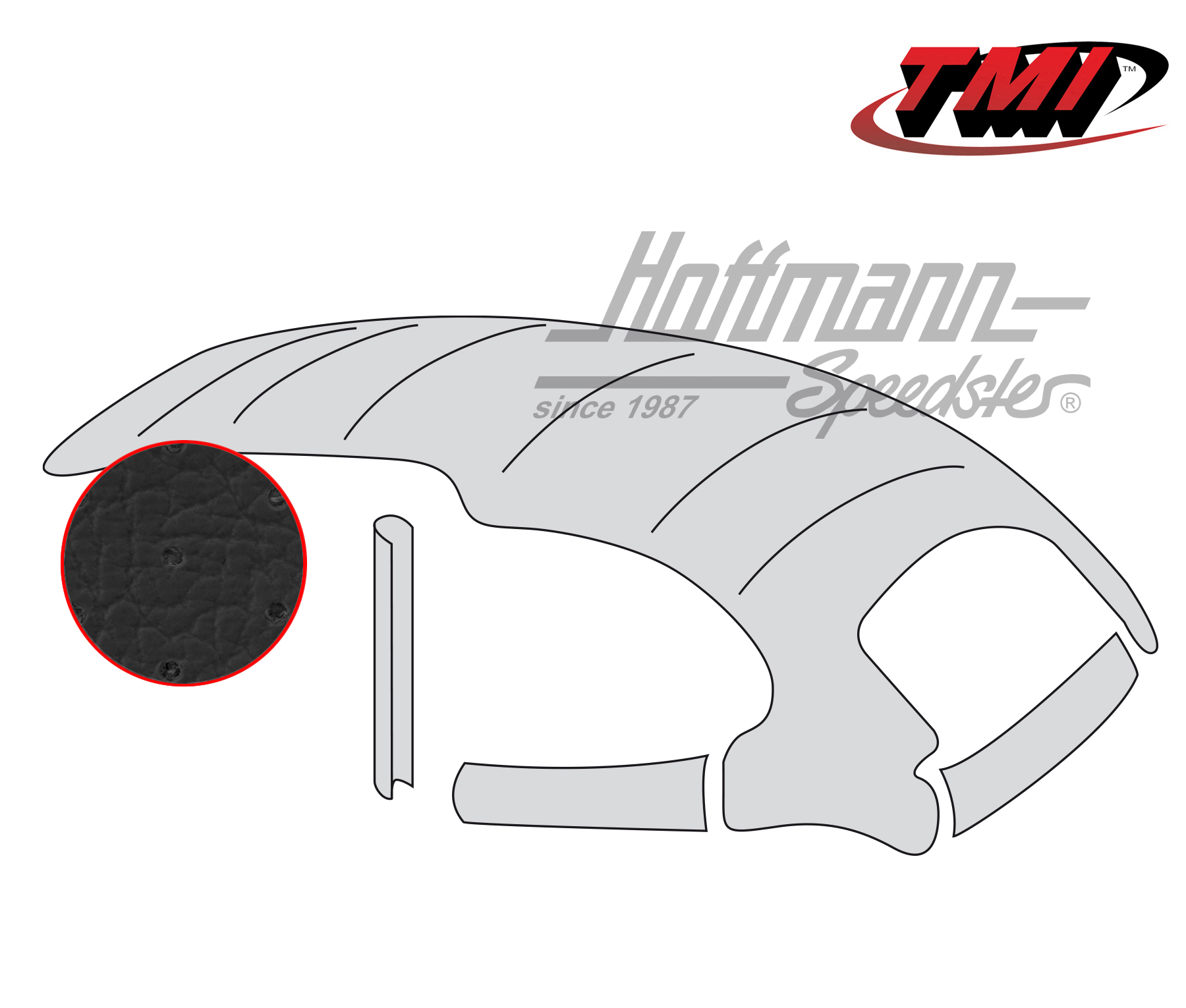 Headliner, universal, with metal sliding roof, perforated, black, 8.63-7.67 | 20-1104-45 | 055-7162