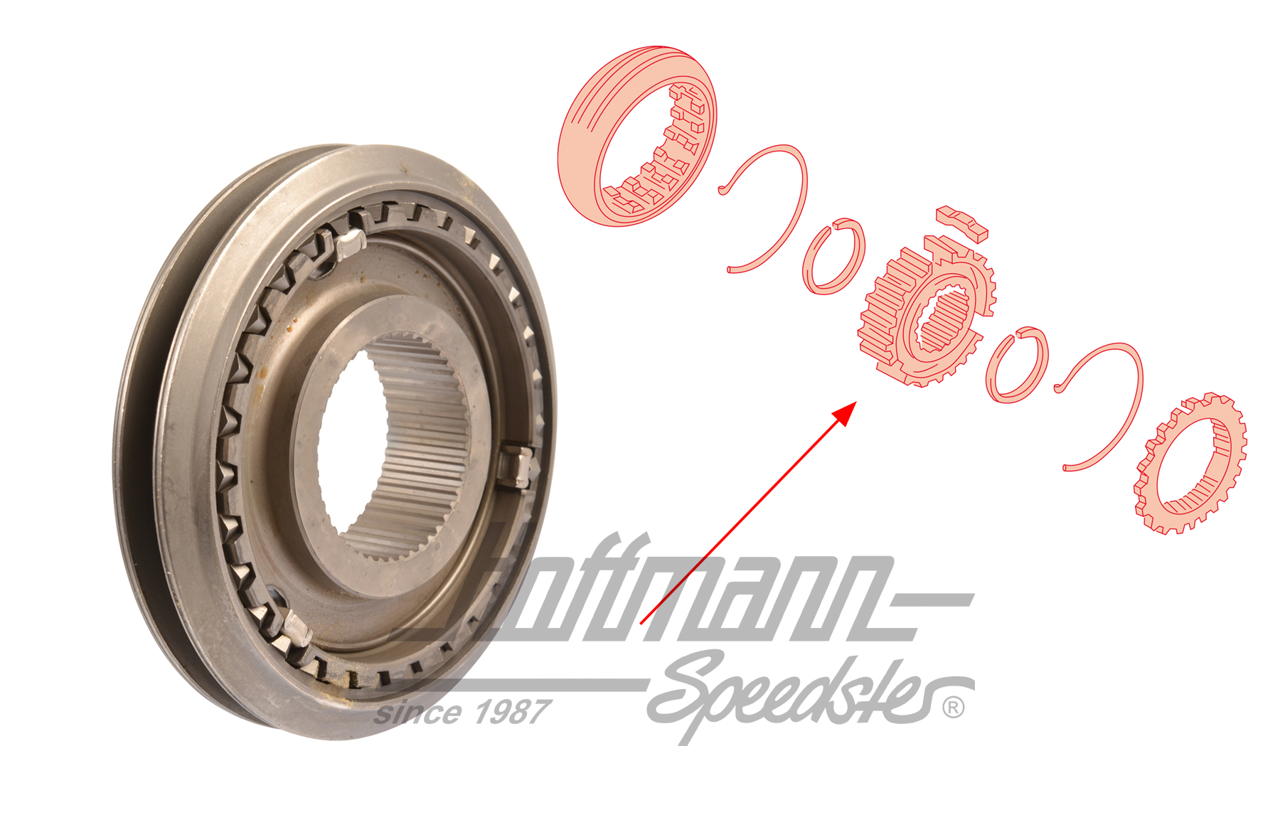 
Synchronous body, 3/4/5-speed, Bus T3 | 091 311 301 B | 315-0020-08