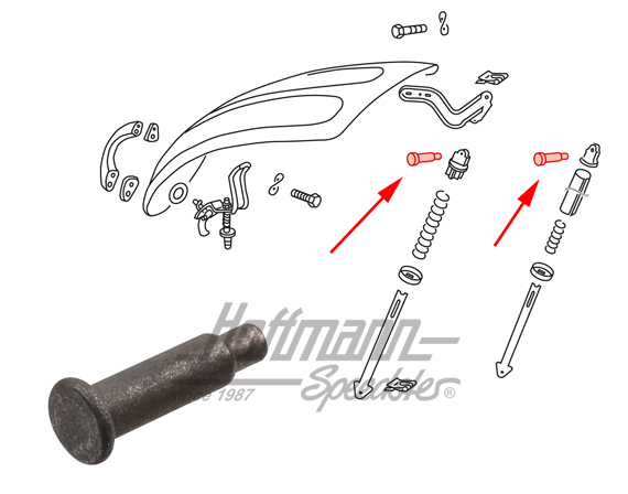 Bolt, hood hinge, upper, 8.61- | 133 823 335 | 020-0703-25